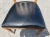 Set of Four j.l. Metz Furniture French Walnut, Brass and Top Grain Cow Hide Leather Seat Dining Chairs For Sale In Washington DC - Image 6 of 9