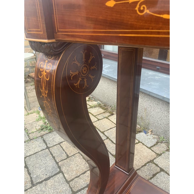 Mid 19th Century Biedermeier Console Inlaid in Mahogany, 1840s For Sale - Image 5 of 18