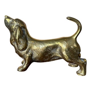 Vintage Basset Hound in Brass, 1960s For Sale