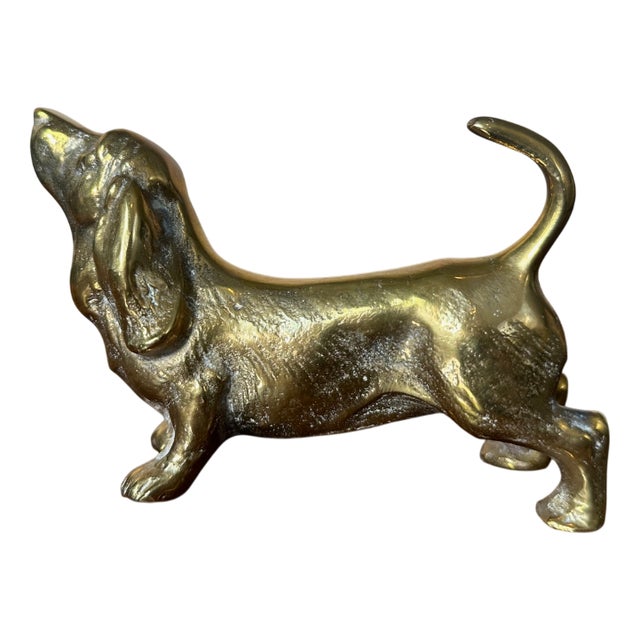Vintage Basset Hound in Brass, 1960s For Sale