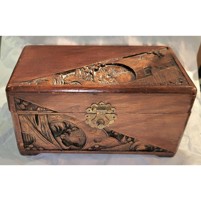 1960s 1960s Carved Jewelry Whatnot Box For Sale - Image 5 of 10
