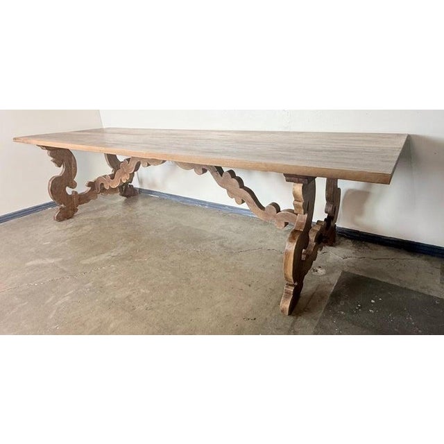 Spanish Revival Spanish Revival Style Ten-Foot Dining Table in Solid Walnut For Sale - Image 3 of 10