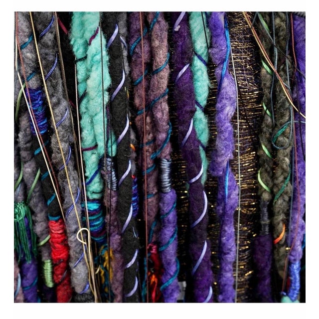 Mid 20th Century Marlen Richard, Large Handmade Tapestry Textile Wall Hanging Wool Mixed Media Marlene Richard For Sale - Image 11 of 18