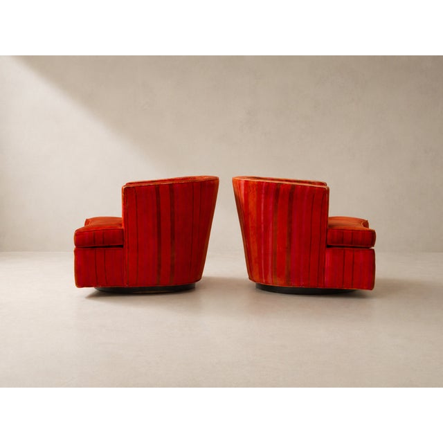 Pair of Harvey Probber Swivel Lounge Chairs For Sale In Chicago - Image 6 of 9