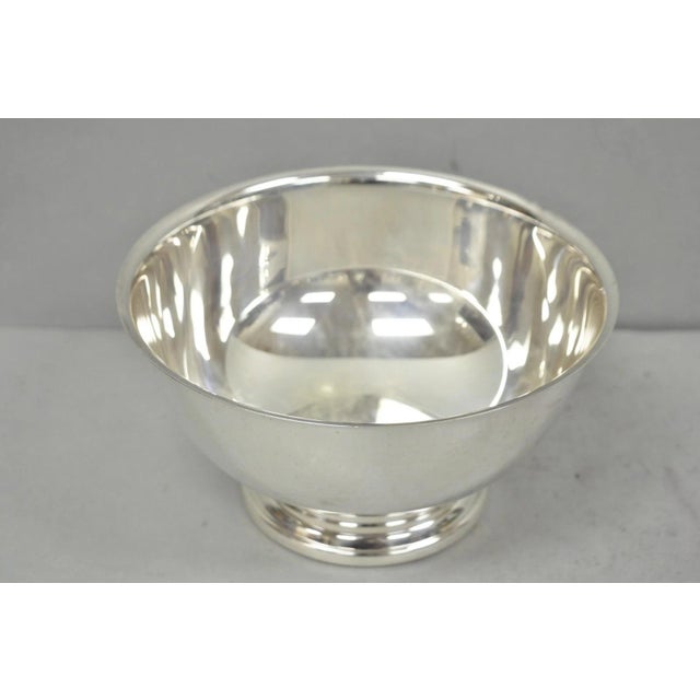 Mid-Century Modern Vintage Mid Century Modern Towle Silver Plated 8.5" Round Footed Serving Bowl For Sale - Image 3 of 11