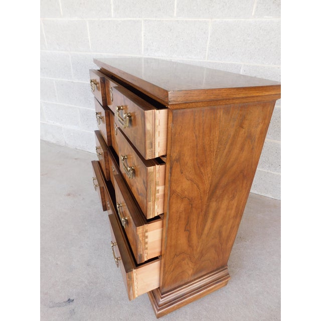 Drexel Heritage Et Cetera Georgian Style Burl Walnut Console Chest 33.5"w X 13"d For Sale - Image 15 of 18