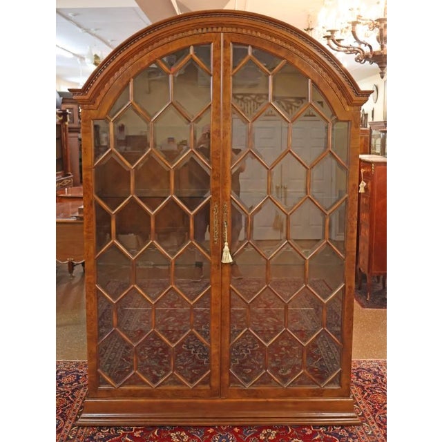 Francesco Molon V23 Italian Burl Wood Beveled Glass Display Cabinet For Sale - Image 11 of 17