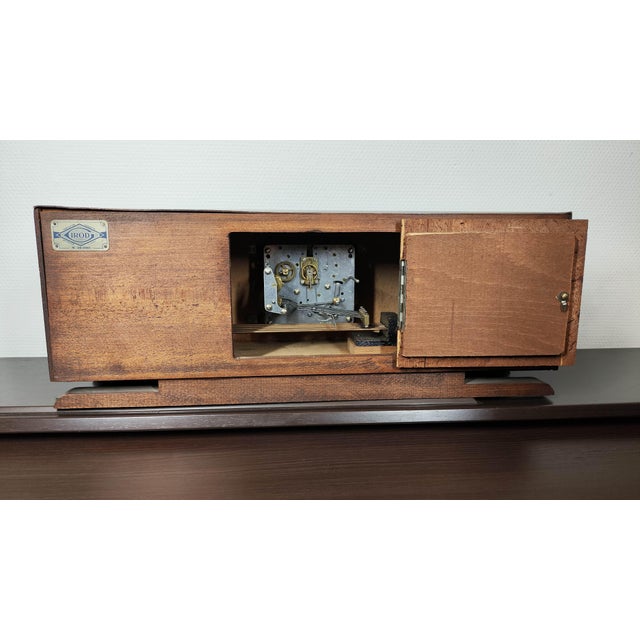 Art Deco Early 1930s Art Deco Girod Morbier Mantle Clock – 5-Rod Westminster Chime – Movement No. 28186 For Sale - Image 3 of 7