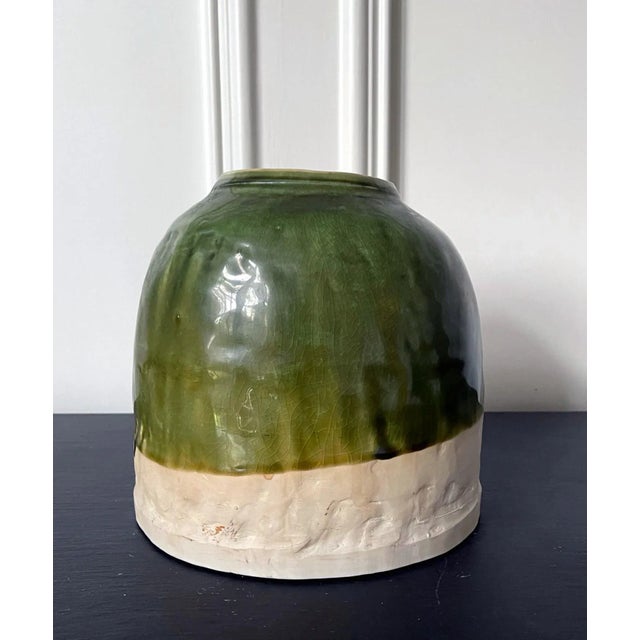 Early 21st Century Japanese Modern Studio Ceramic Oribe Jar by Ryoji Koie For Sale - Image 11 of 13