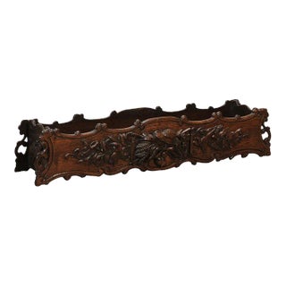 1890s French Oak Planter with Carved Gardening Themed Frieze For Sale