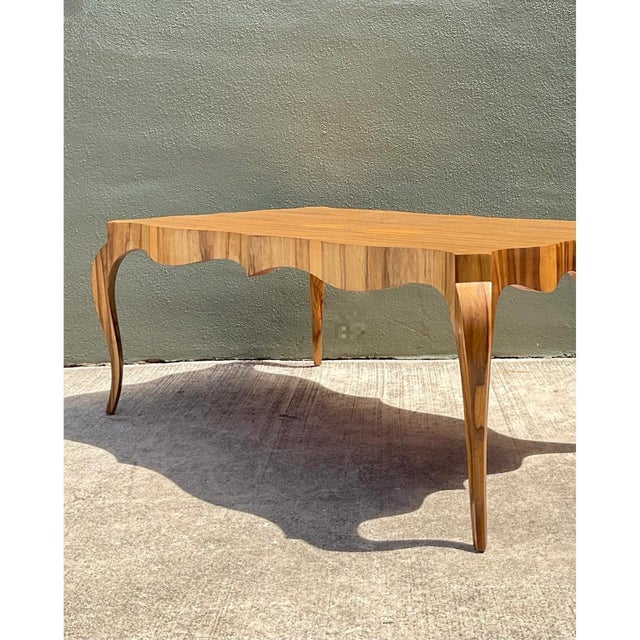 Early 21st Century Vintage Keno Bros for Theodore Alexander Scalloped Edge Coffee Table For Sale - Image 5 of 12