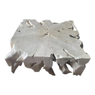 Andrianna Shamaris Impressive Bleached Teak Wood Coffee Table or Console For Sale