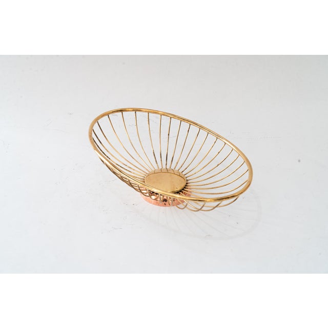 Bread Basket in Brass and Copper, Vienna, Austria, 1960s For Sale - Image 9 of 13