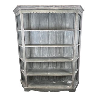 Antique Wooden Painted Farmhouse Bookcase For Sale