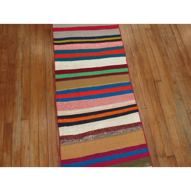 Mid 20th Century Vintage Turkish Long and Narrow Runner, 1'10'' X 21'1'' For Sale - Image 4 of 11