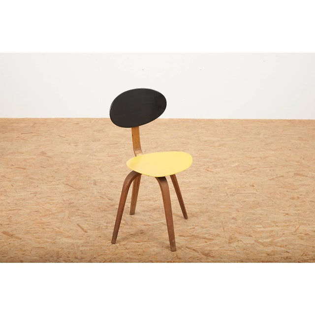 No. 3 Chair in Bent Beechwood and Plywood by Hugues Steiner for Steiner Paris, 1950s For Sale - Image 3 of 12
