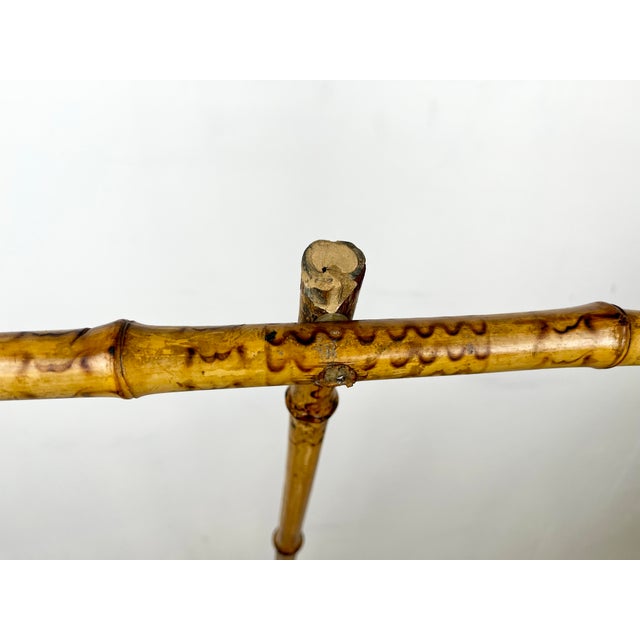 Wood Antique Burnt Bamboo Easel For Sale - Image 7 of 11