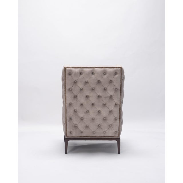 2020s Lavender Birch Leather Wing Chair and Ottoman For Sale - Image 5 of 15