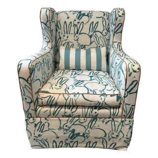 Hunt Slonem for Groundworks Custom Swivel Glider For Sale