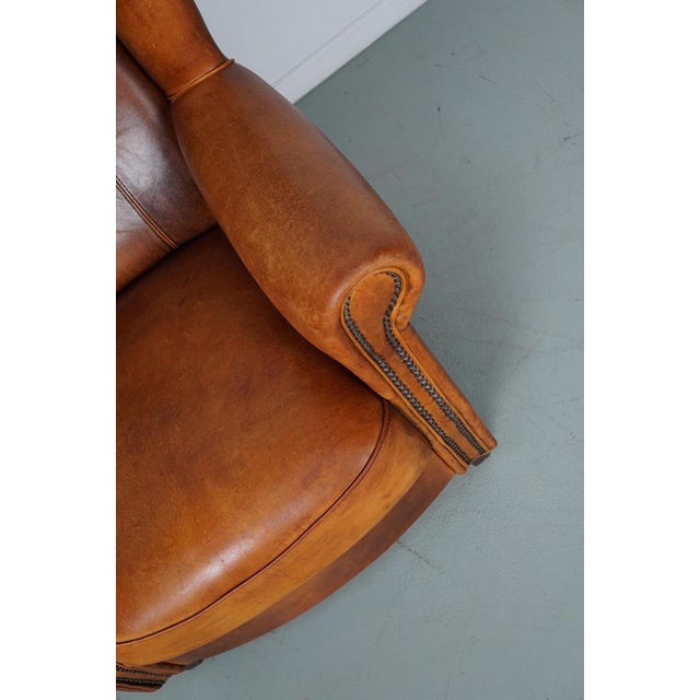 Vintage Dutch Cognac Colored Leather Club Chair For Sale - Image 16 of 18