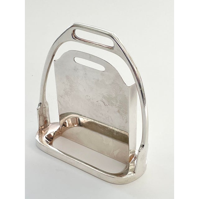 1970s Hermès Paris Stirrup Form Frame or Card Holder Accessory For Sale - Image 5 of 9