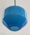 A beautiful blue glass lamp made in Murano using the overlay technique. The glass is white on the inside and blue on the...