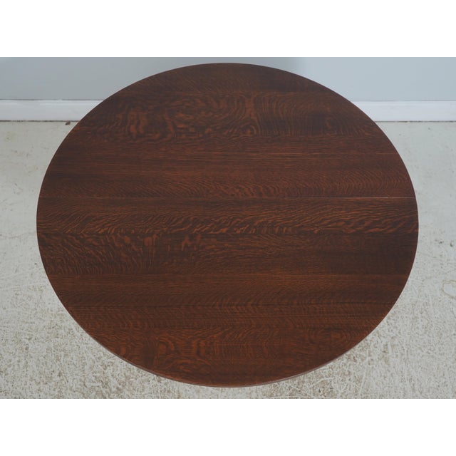 Mission Stickley Mission Oak Round Dining Room Table For Sale - Image 3 of 18