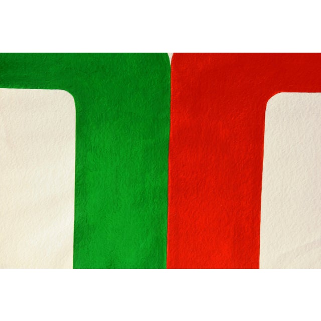 Ernst Geitlinger, Red-Green, Nov. 1970, Pencil and Acrylic For Sale - Image 6 of 11