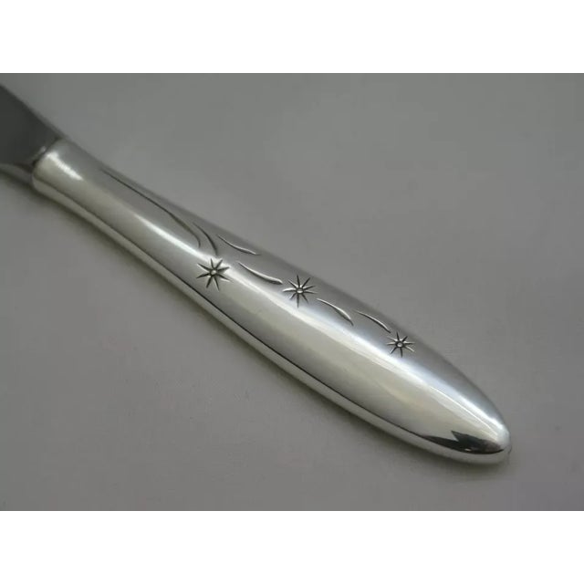 Offered is a set of Gorham sterling handled dinner knives in the Celeste pattern. This quintessential mid century...