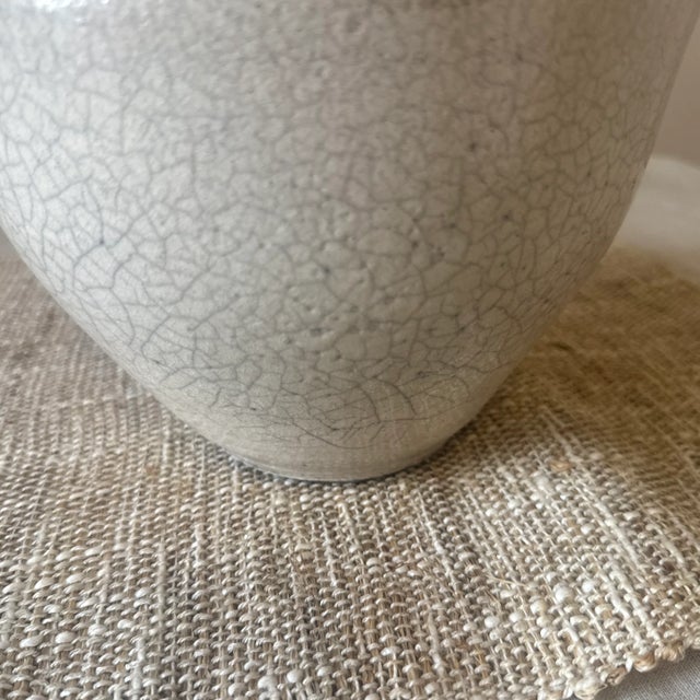 1970s Vase --1970s Large Round Raku Vase For Sale - Image 5 of 9