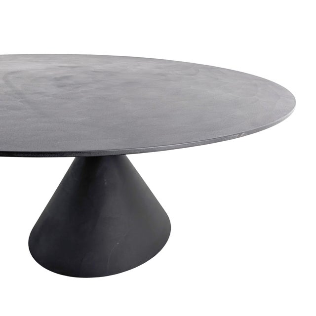 Stone Round Clay Concrete Dining Table by Marc Krusin for Desalto For Sale - Image 7 of 9