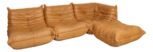 Cognac Leather Togo Sofas by Michel Ducaroy for Ligne Roset, 2010s, Set of 4