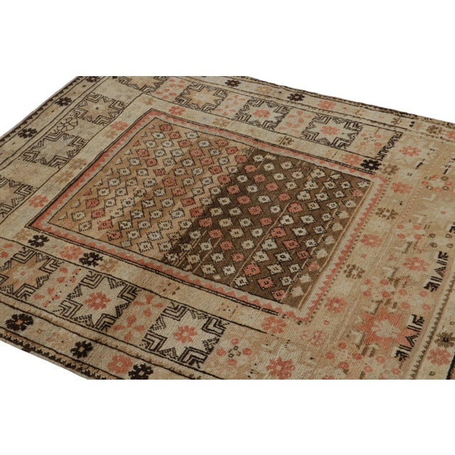 Handknotted in wool, this antique 4x5 Oushak rug originates circa 1880-1890 and is the latest to join Rug & Kilim’s...