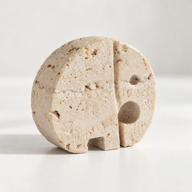 Late 20th Century Italian Travertine Elephant Sculptures by Enzo Mari, 1970s, Set of 3 For Sale - Image 5 of 9