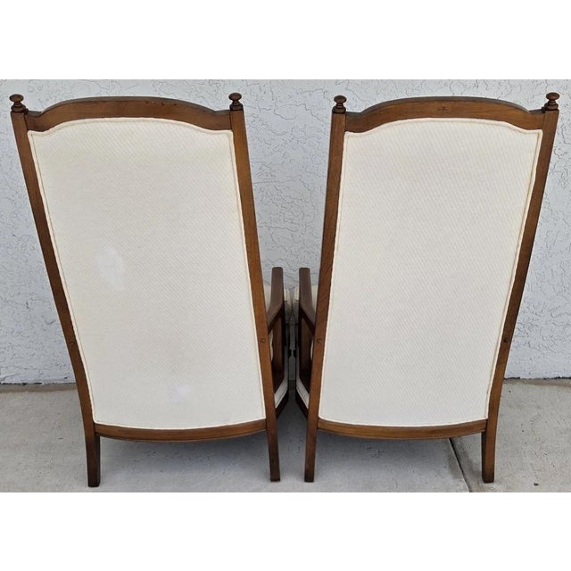 Vintage 1960s Italian Hollywood Regency High Back Lounge Armchairs Pair For Sale - Image 4 of 17