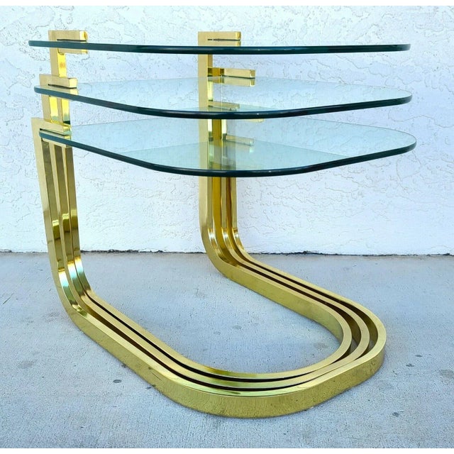 Offering One Of Our Recent Palm Beach Estate Fine Furniture Acquisitions Of A Set of 3 1970's MCM Nesting Tables by Design...