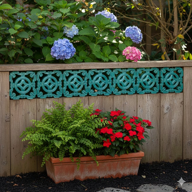 Sculpture Materials Chinese Ru-Yi Coin Turquoise Green Mix Glaze Wall Floor Clay Tile For Sale - Image 7 of 9