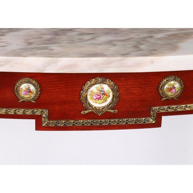 Vintage French Console Table in Sevres Porcelain and Ormolu Mounts, 1950s For Sale - Image 9 of 16