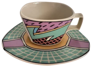 Flash One Coffee Cup with Saucer by Dorothy Hafner for Rosenthal, Germany, 1980s, Set of 2