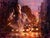 City Life by Christopher Clark | Oil on Wood Panel Night scene of a woman and city traffic. For Sale