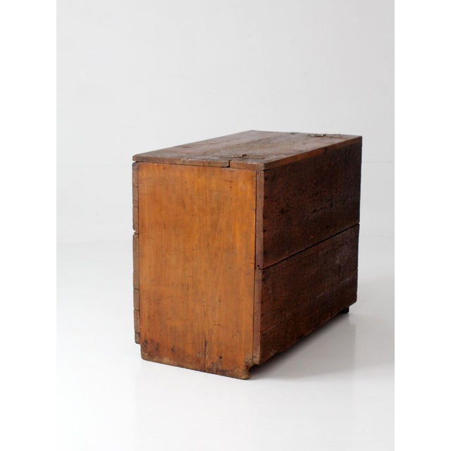 Antique Primitive Wood Storage Chest For Sale - Image 10 of 18