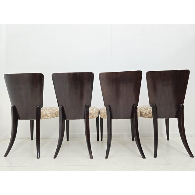 Mid-Century Modern H-214 Dining Chairs attributed to Jindřich Halabala for Úp Závody, Former Czechoslovakia, 1950s, Set of 4 For Sale - Image 3 of 18