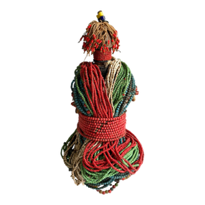 Vintage African Beaded Fali Namji Fertility Doll Cameroon 11" H