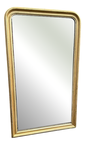 Large 19th Century Antique French Arched Top Silver Mirror