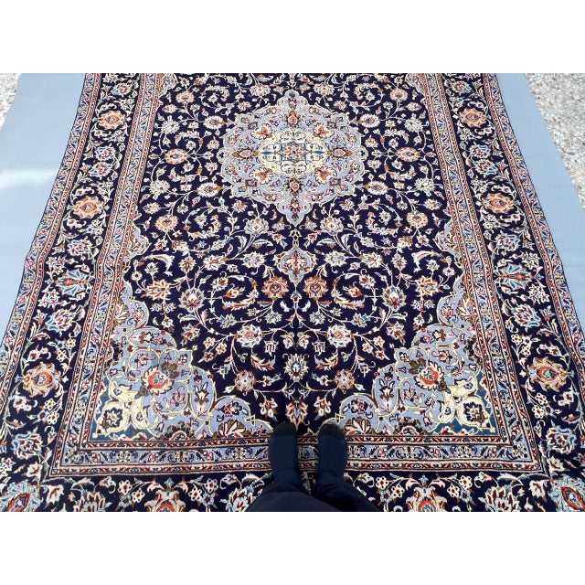 Textile 7'0 X 10'8 Persian Fine Kashan Area Rug For Sale - Image 7 of 11