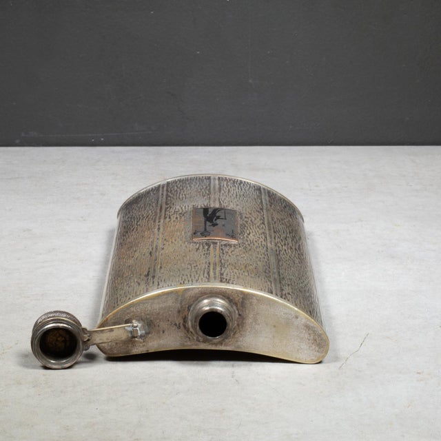Art Deco Early 20th Century Art Deco Monogrammed Nickel Silver Flask For Sale - Image 3 of 8