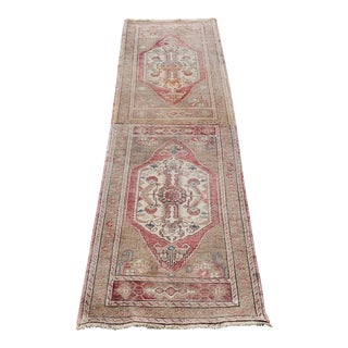 Anatolian Turkish Hand-Knotted Runner 1'10'' X 6'4'' For Sale