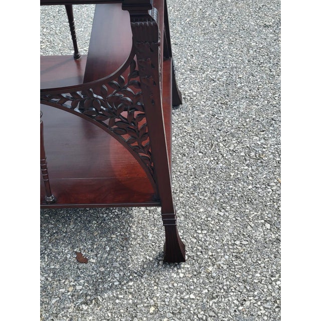 Brown Great 19th Century English Mahogany Detail Carved Center Table. For Sale - Image 8 of 16