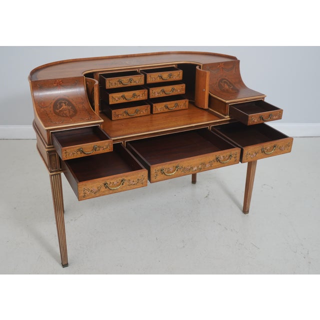 English Imperial Adams Style Paint Decorated Carlton House Desk For Sale - Image 3 of 18