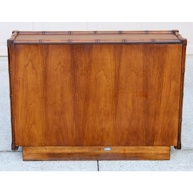 Vintage Brandt Embassy Collection Hollywood Regency Faux Bamboo Credenza Cabinet With Hand-Painted Bamboo Motif – Asian Chinoiserie Sideboard Console For Sale - Image 18 of 18